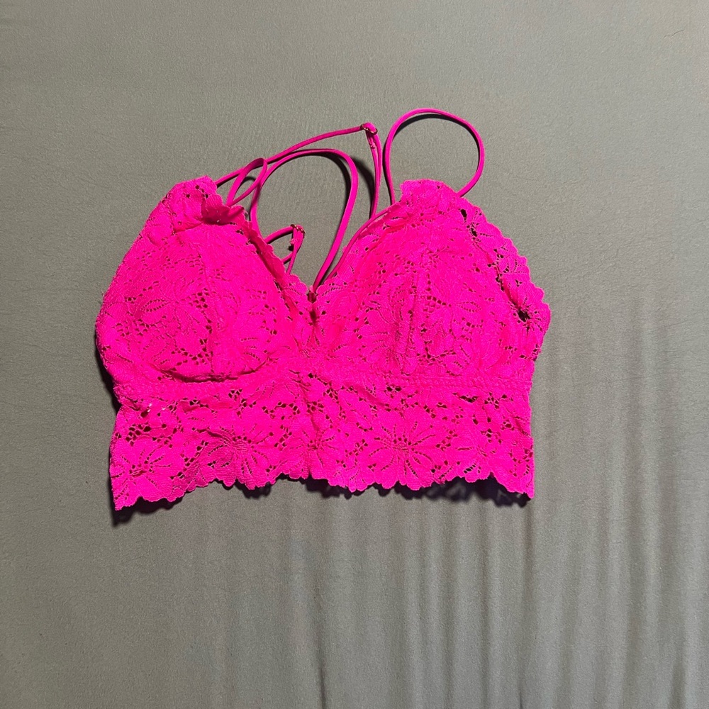 Vibrant Pink Lace Bralette